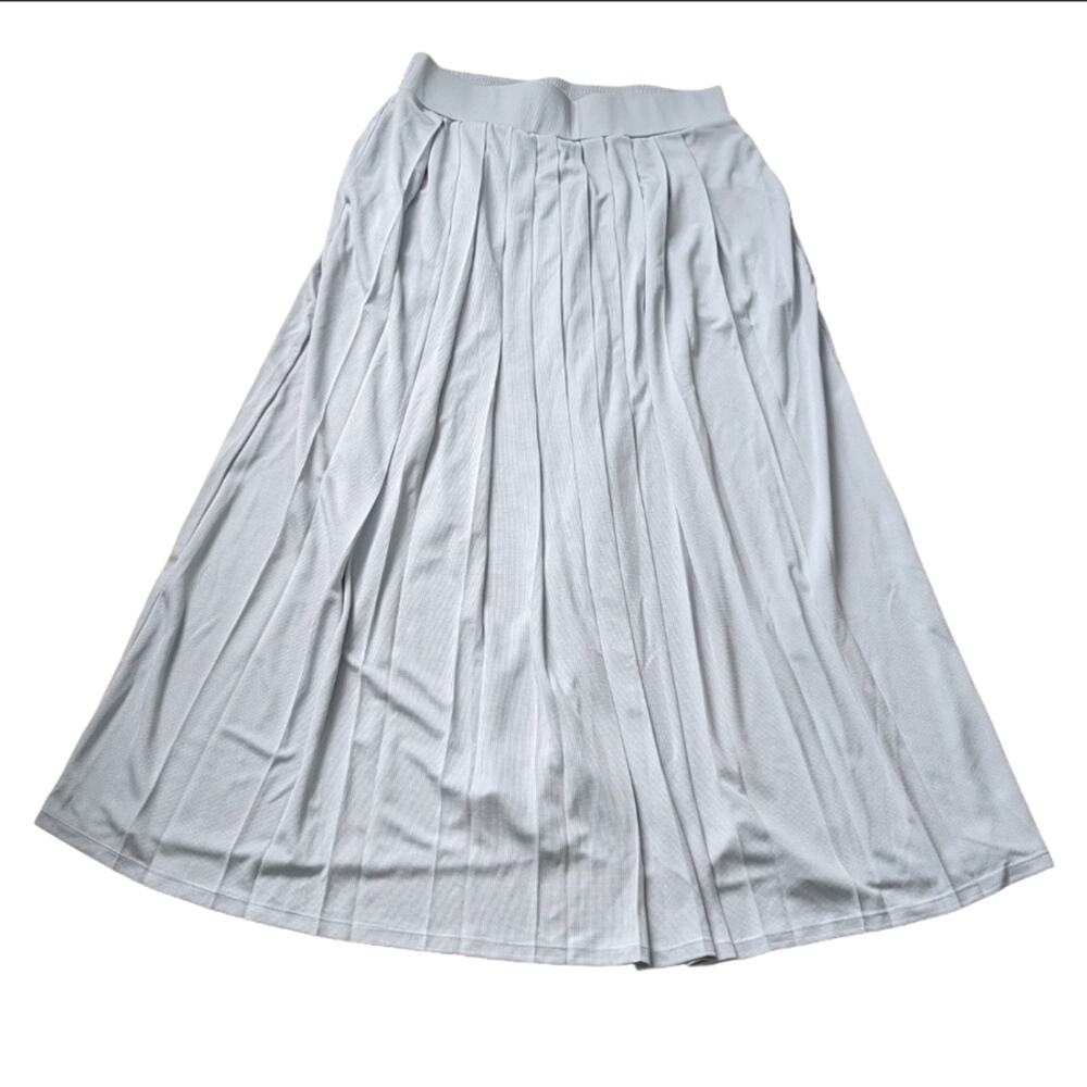 Halara High Rise Side Pocket Pleated Flowy Maxi Waffle Casual Comfy Spring Skirt